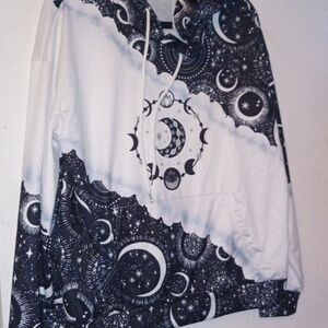 SHEIN LUNE Women's Color Block Hoodie With Moon Print